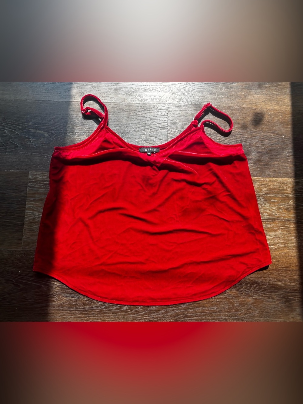 1. State Red Velvet Spaghetti Strap Camisole